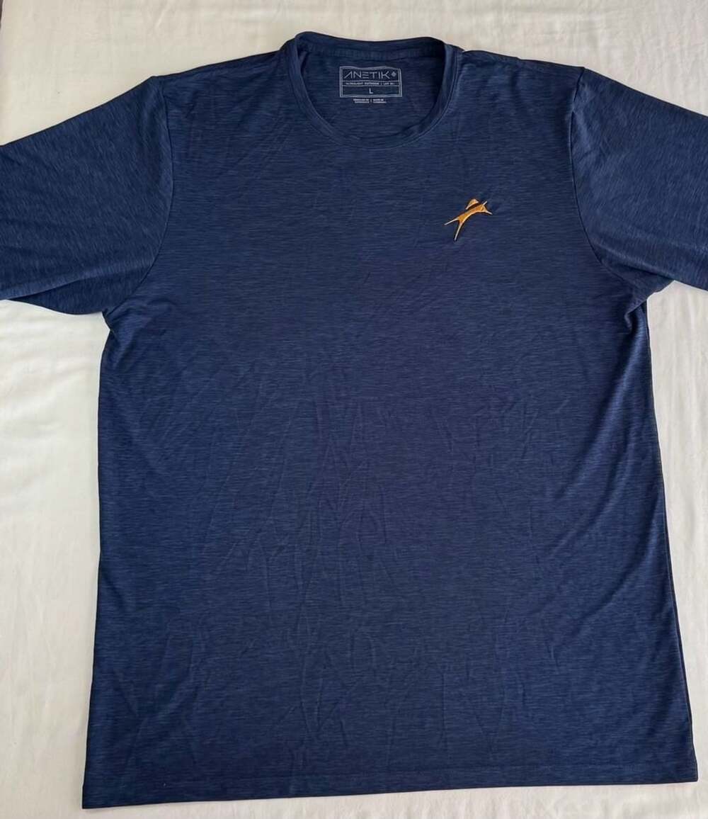 Anetik mens T-Shirt Size L Blue Ultralight Outdoor UPF 30+